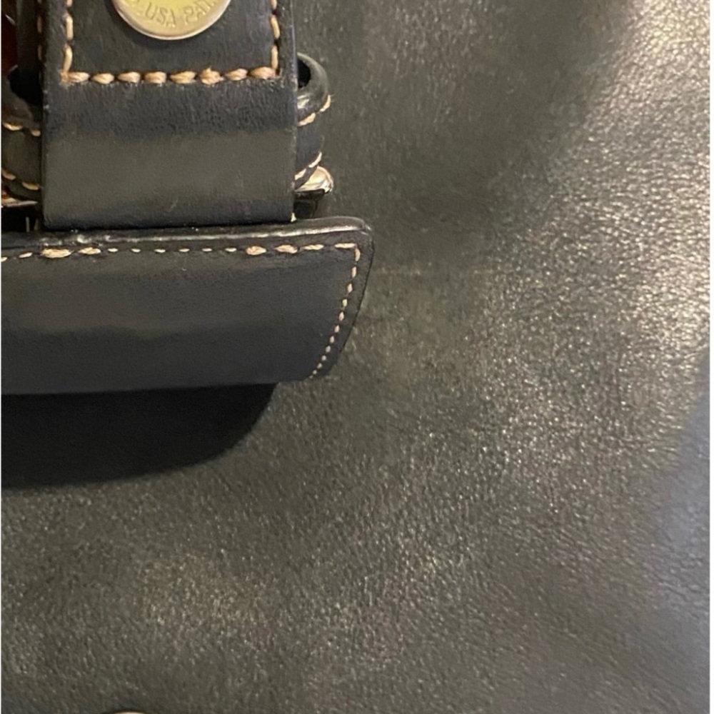 Coach vintage navy blue leather shoulder handbag - Picture 4 of 10